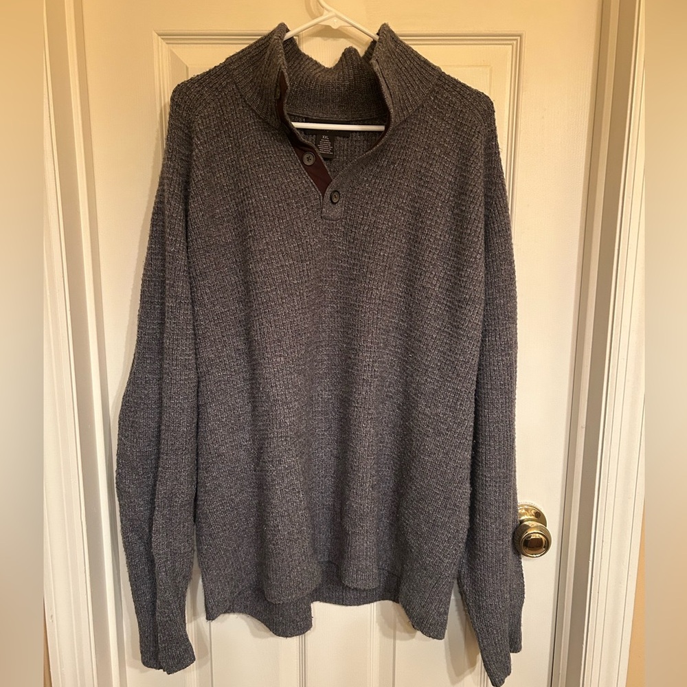 Bloomingdale's Charcoal Button-Up Sweater